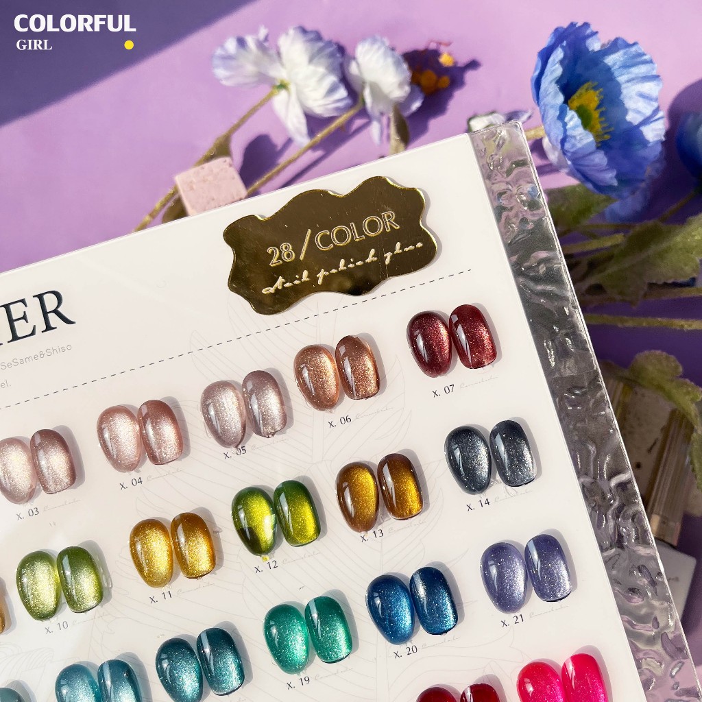 【พร้อมส่ง】XUANFEIER 28สี     สีลูกแก้ว ฟรีชาร์ทสี  Cat eye   แม่เหล็ก เอฟเฟกต์มันเงามาก - รูปที่ 4