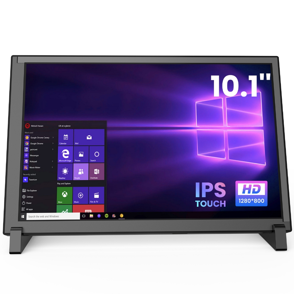 10.1 นิ้ว Touchscreen Monitor Capacitive 1280*800 แบบพกพา IPS Display Plug and Play Monitor สําหรับ 