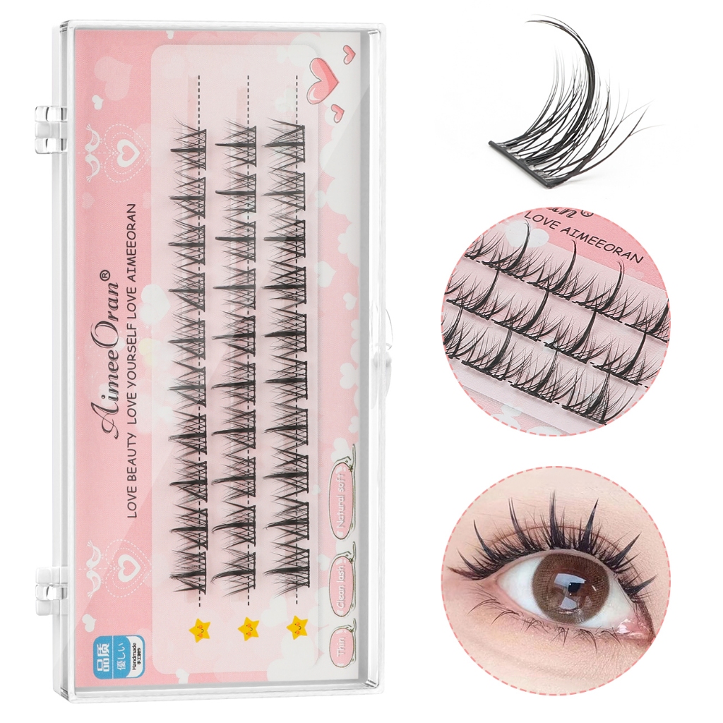 Aimeeoran ใหม่ Fox eyelashes 3D MANGA COOL สไตล์ reusable ขนตาปลอมส่วนบุคคล