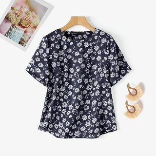 Zanzea เสื้อเบลาส์คอกลมดีไซน์พิมพ์ลายดอกไม้แฟชั่นเกาหลีสําหรับผู้หญิง