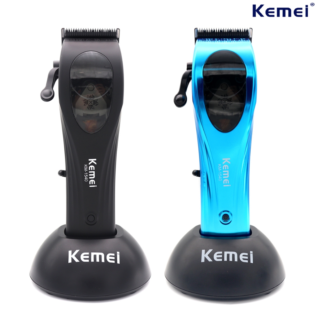 KEMEI เคเมอิ กม-1540 ปัตตาเลี่ยน ผมมืออาชีพสําหรับผู้ชาย - 9000 รอบต่อนาทีเครื่องตัดไร้สายพร้อมที่ชาร์จฐานมอเตอร์แม่เหล็กและไร้แบริ่งอินเทอร์เฟซ ยูเอสบี