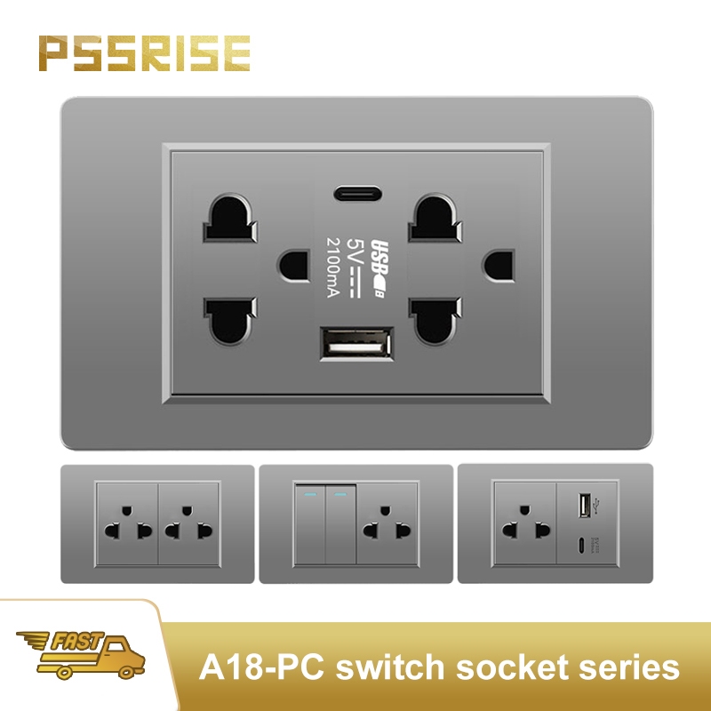 Pssrise 118 ซ็อกเก็ตสวิตช์สีขาวสีเทาสไตล์อเมริกัน (A18)