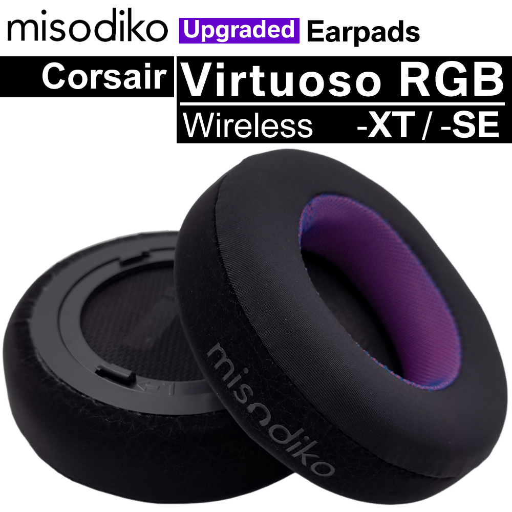 Misodiko อัพเกรดแผ่นรองหูฟังสําหรับ Corsair Virtuoso RGB ไร้สาย SE/ XT ชุดหูฟังสําหรับเล่นเกม