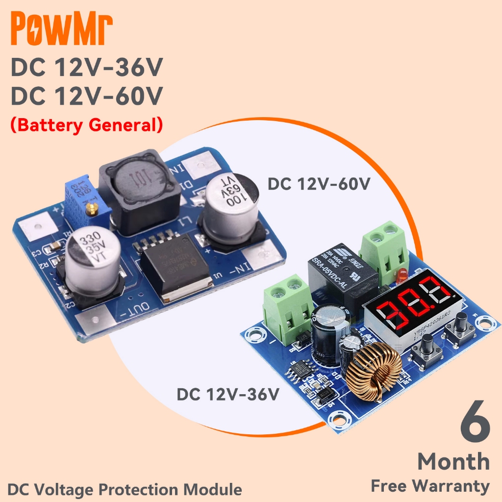 PowMr Low Full Cut Per แรงดันไฟฟ้า DC 12-60V แบตเตอรี่โมดูลวงจรต่ําตัดโมดูลต่ําตัด DC โมดูลป้องกันแรงดันไฟฟ้า XH-M609