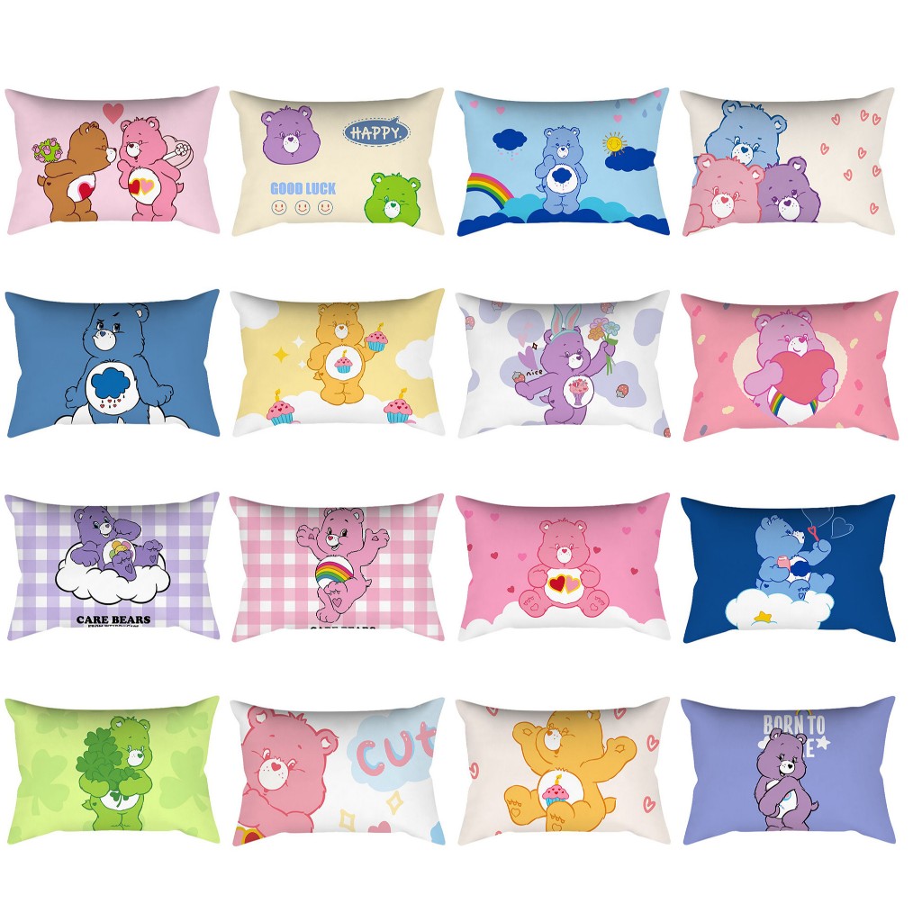 60×80.50×70.40×60.30×50.ปลอกหมอนผ้าฝ้ายหมีสีรุ้ง.ปลอกหมอนอิงเอวสี่เหลี่ยม.โซฟาที่บ้าน ผ้าปูที่นอน ปลอกหมอนโยนระบายอากาศได้
