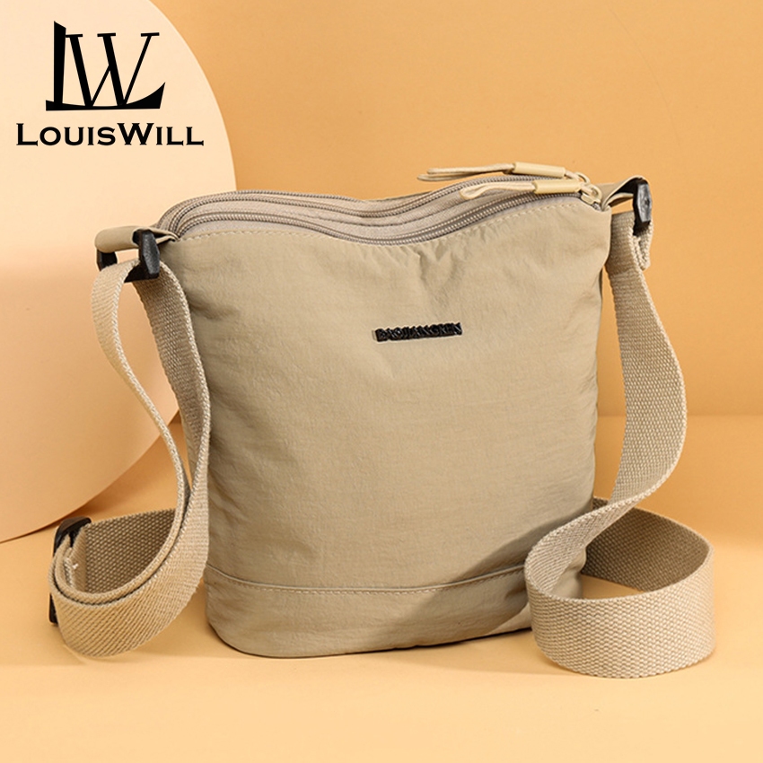 Louiswill กระเป๋าสะพายแฟชั่นสตรีไนลอน Commuting หลายชั้นความจุขนาดใหญ่สายรัดไหล่ปรับได้กระเป๋าสําหรับทํางานเดินทางช้อปปิ้งกลางแจ้ง