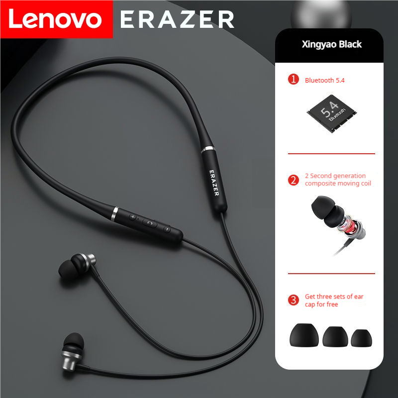 Lenovo Erazer XE05 Max หูฟังแม่เหล็กหูฟังกีฬาแบบคล้องคอบลูทูธ 5.4 IPX5 กันน้ําพร้อมไมโครโฟนเอียร์บัด