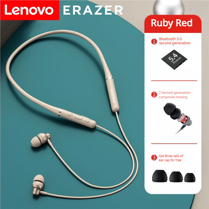 Lenovo Erazer XE05 Max หูฟังแม่เหล็กหูฟังกีฬาแบบคล้องคอบลูทูธ 5.4 IPX5 กันน้ําพร้อมไมโครโฟนเอียร์บัด