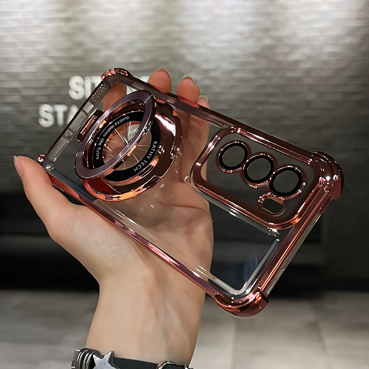 เคส OPPO Reno 12 13 11 10 Pro Reno11Pro 13F 11F 12F 8Z 7Z 8 6 5 5G เคสโทรศัพท์กรณีแม่เหล็กผู้ถือกล้อง Protector Clear Glitter หรูหราแฟชั่นความงามกันกระแทกปลอก