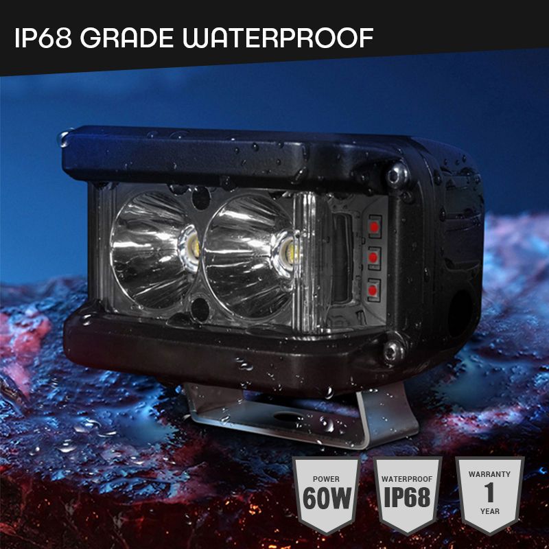 Motowolf รถจักรยานยนต์ Super Bright LED ไฟหน้า Spotlight 12V LED 6500K กระพริบสีแดงไฟเตือนสีฟ้ากันน้ํา MDL5002C