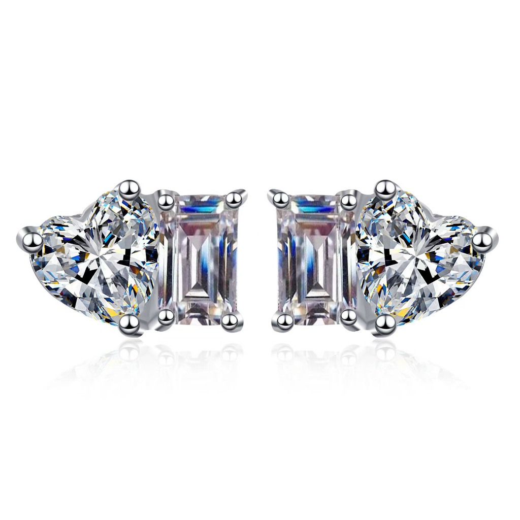 2ct moissanite diamond stud earrings GRA Certificate