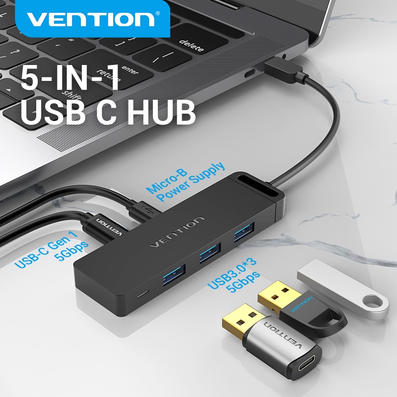 Vention USB c HUB USB-c 3.0 5Gbps USB HUB Type c สําหรับแล็ปท็อป MAC
