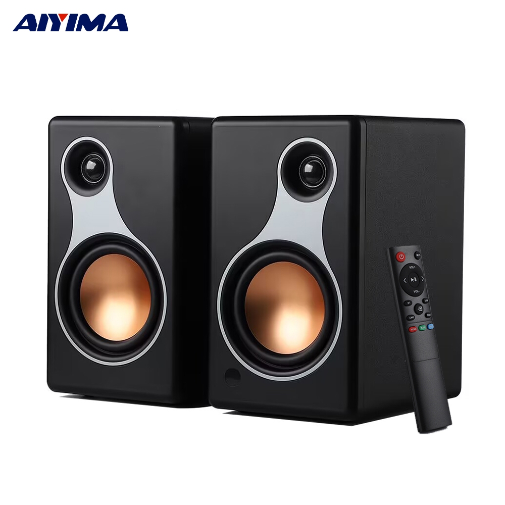 Aiyima S500 คลาสสิกชั้นวางหนังสือลําโพงบลูทูธไร้สาย 120W Hifi Active ลําโพงสําหรับเกมคอมพิวเตอร์หน้าแรก Coaxial Optical RCA