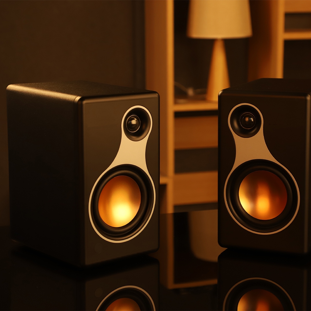 Aiyima S500 คลาสสิกชั้นวางหนังสือลําโพงบลูทูธไร้สาย 120W Hifi Active ลําโพงสําหรับเกมคอมพิวเตอร์หน้าแรก Coaxial Optical RCA