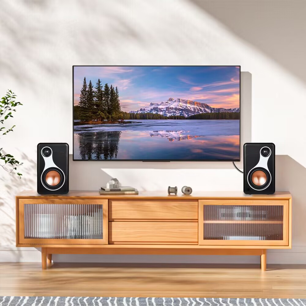 Aiyima S500 คลาสสิกชั้นวางหนังสือลําโพงบลูทูธไร้สาย 120W Hifi Active ลําโพงสําหรับเกมคอมพิวเตอร์หน้าแรก Coaxial Optical RCA