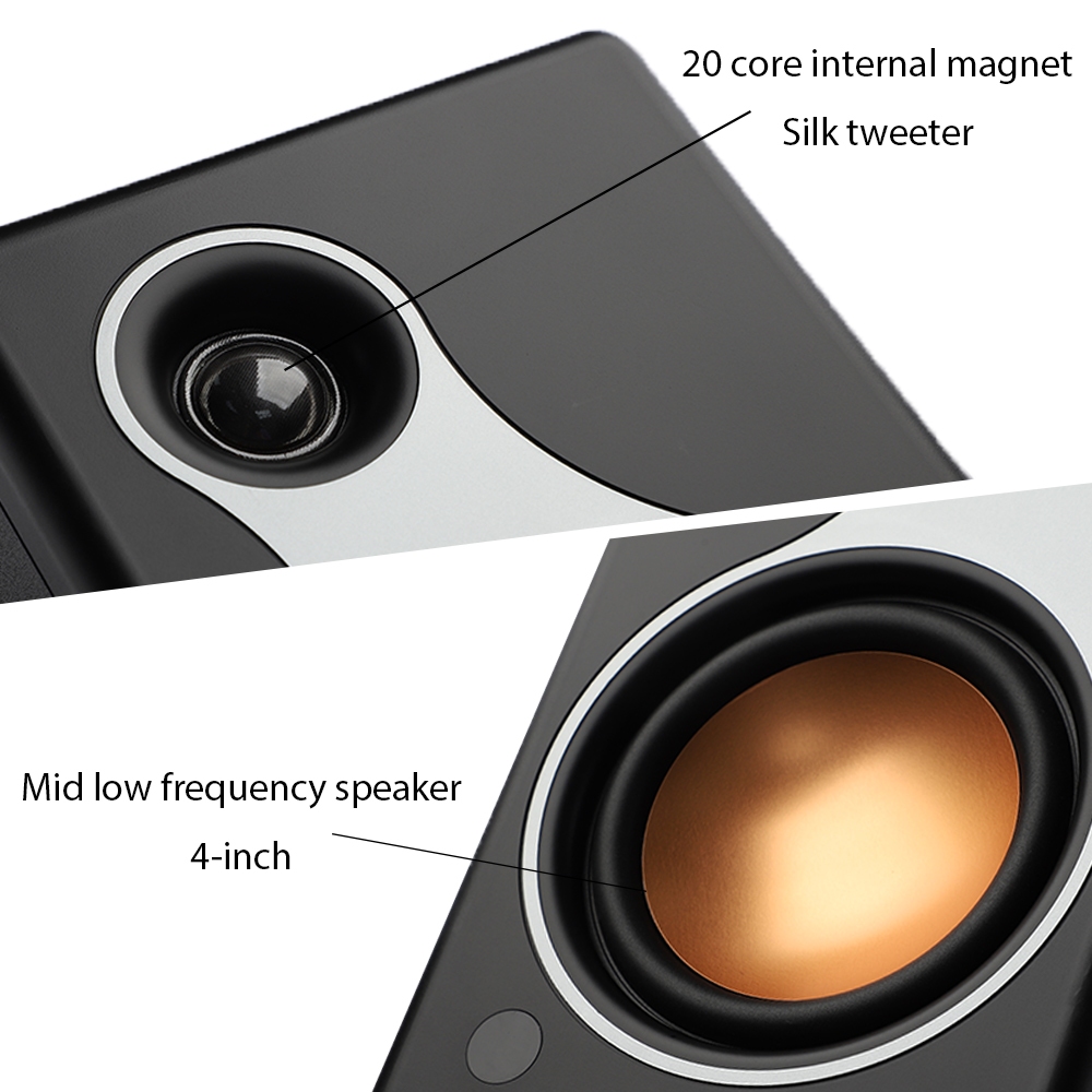 Aiyima S500 คลาสสิกชั้นวางหนังสือลําโพงบลูทูธไร้สาย 120W Hifi Active ลําโพงสําหรับเกมคอมพิวเตอร์หน้าแรก Coaxial Optical RCA