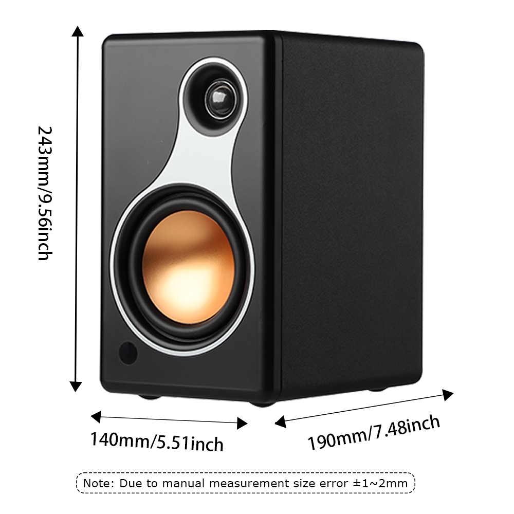 Aiyima S500 คลาสสิกชั้นวางหนังสือลําโพงบลูทูธไร้สาย 120W Hifi Active ลําโพงสําหรับเกมคอมพิวเตอร์หน้าแรก Coaxial Optical RCA