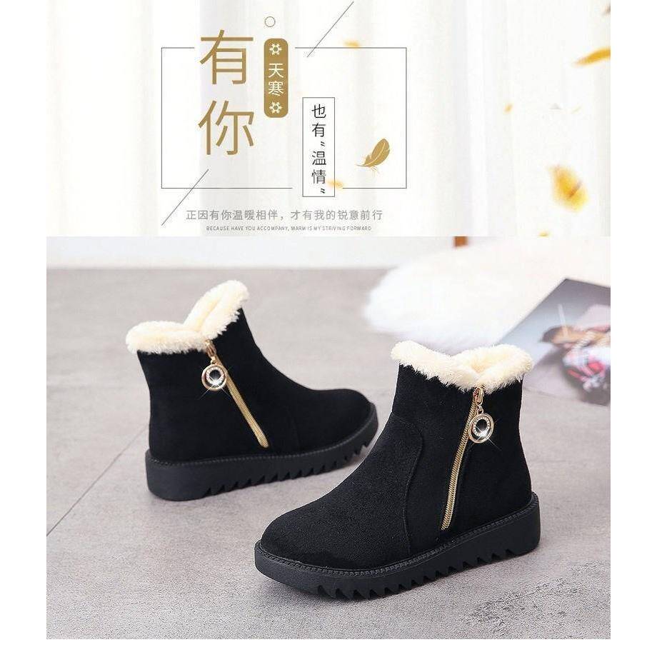 รองเท้าบูทมาร์ติน ผ้าฝ้าย ข้อสั้น ให้ความอบอุ่น เหมาะกับเดินหิมะ สําหรับผู้หญิง [19.9 Grab 1,000 คู่ 39.8]