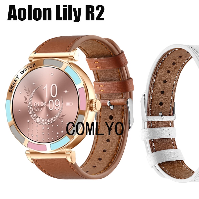 สําหรับ Aolon Lily R2 สายนาฬิกาอัจฉริยะหนังผู้หญิงผู้ชาย Smartwatch Soft Band