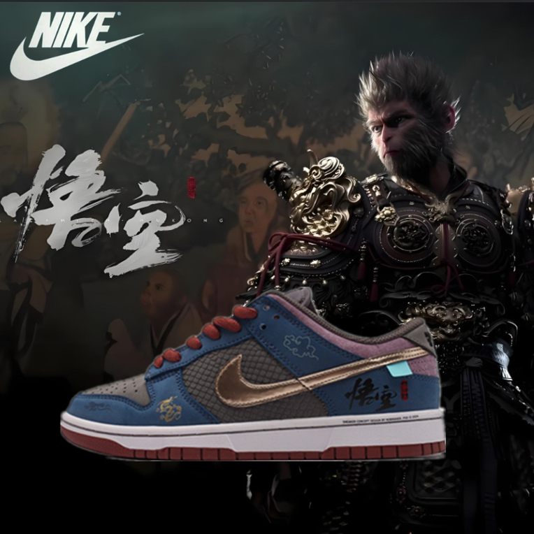 (กล่อง)NK Dunk Low Black Myth Wukong Xiangyun Dragon รูปแบบ Retro อเนกประสงค์ Low Top Board รองเท้าสําหรับผู้ชายและผู้หญิงรองเท้า 002