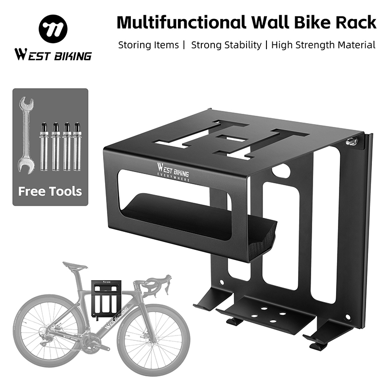 WEST BIKING จักรยานติดผนังชั้นวางที่จอดรถจักรยานเสือหมอบ Wall Mount Rack Multi-Function Item Storage Rack