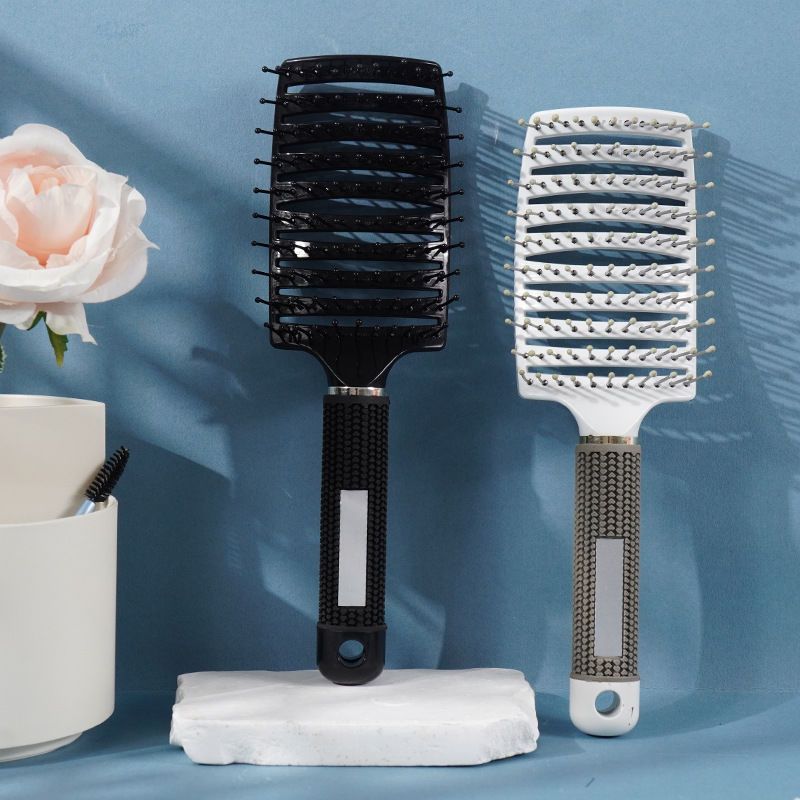 แปรงผมแปรงผมแยกหวีผมเพิ่มปริมาตร Detangling เครื่องนวดจัดแต่งทรงผมหวี / แปรงผมชายและหญิงมืออาชีพแปรงผมโค้งช่องระบายอากาศหวีแปรงทำผม Unisex