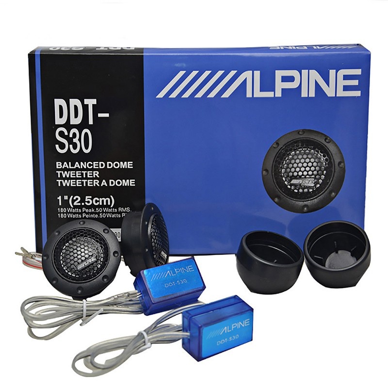Qpertors DDT-S30 ลําโพงรถยนต์คู่, 180 วัตต์ 4 โอห์ม, ทวีตเตอร์โดมคุณภาพเสียงแบบไม่สูญเสียพร้อมการป้องกันน้ําตา