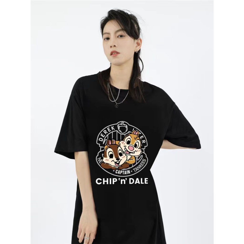 Nightdress Chip n Dale ชุดนอนหลวม 4XL ขนาดใหญ่สไตล์บางสาวLoungewear ชุดนอนการ์ตูน