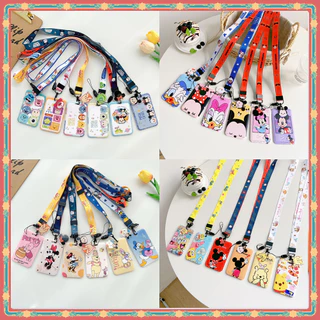 ใหม่ Disney Mickey Winnie Multifunctional Halter ถือบัตร Long Rope ป้ายชื่อผู้ถือ ID ผู้ถือบัตรที่สะดวก ประจำตัวประชาชน บัตรธนาคาร รถบัส ควบคุมการเข้าถึง ผู้ถือนักเรียน ทำงาน