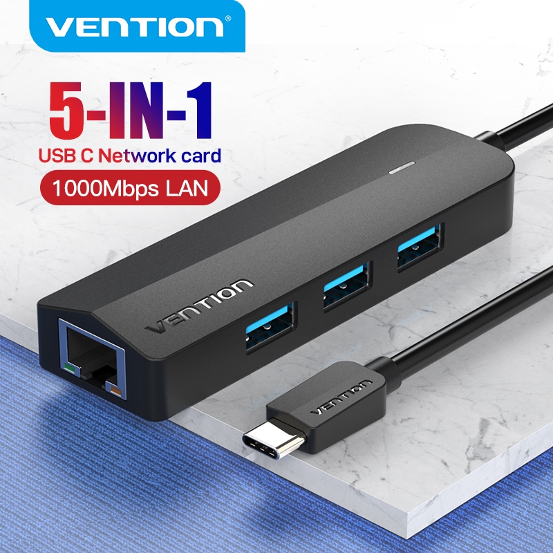 Vention USB C HUB USB 3.0 RJ45 Micro-B USB HUB 5Gbps 1000Mbps สําหรับแล็ปท็อป