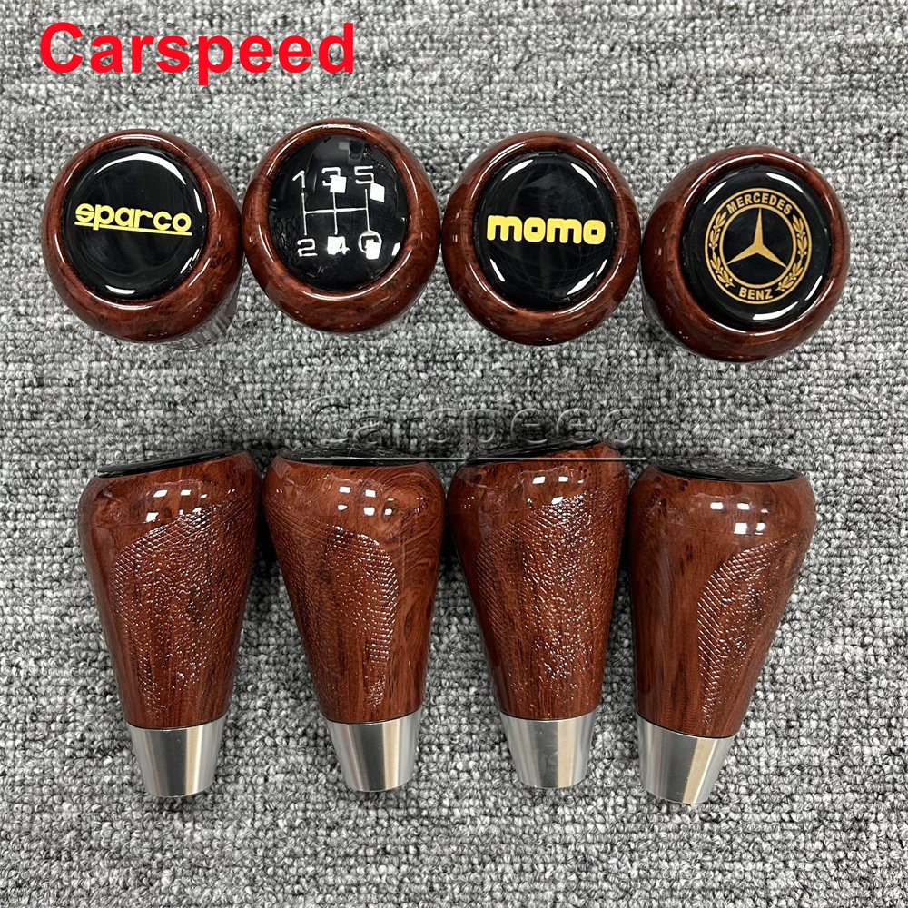 MOMO Sparco BENZ 5 ความเร็วไม้สไตล์รถแข่งกีฬาเกียร์ Shift Knob Hand Lever Ball Universal สําหรับ M8 M10 M12