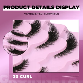 7 คู่ Cat Eye ขนตา Soft Wispy ขนตานํามาใช้ใหม่สําหรับ Christmas & Parties เหมาะสําหรับเวทีแต่งหน้า