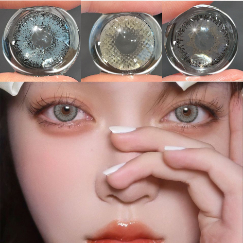 เกรด 0.00 ~ -5.00 สีเทาตาคอนแทคเลนส์ เลนส์ สีม่วงคอนแทคเลนส์ชุด 2 ชิ้นรายปี 14.2 มม. 0.00 เกรด wooeye ฟรีกรณี