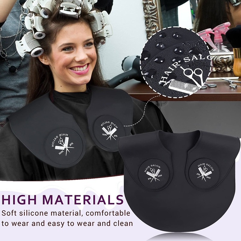 Nwth ซิลิโคนผม Cutg ปลอกคอย้อมผมผ้าคลุมไหล่ Hairdressing Cape คอห่อ Guard ตัดผมไหล่ Pad ผ้าพันคอ GR