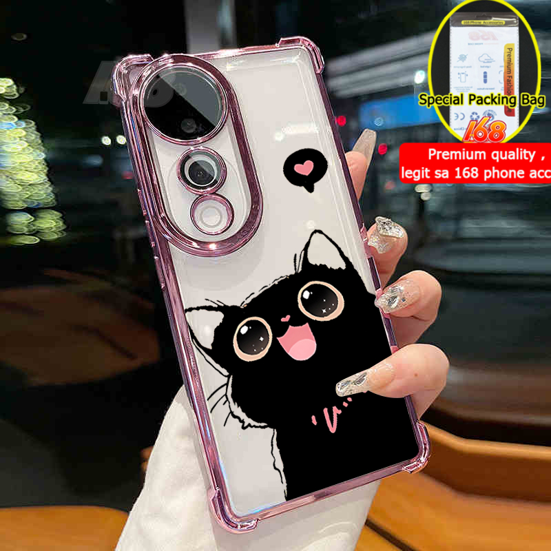 เคส Vivo V40 Y200 V30 5G เคส Vivo V40 V30 Pro เคสใสเยลลี่น่ารักแมวสีดํากันกระแทกเคสกล้องเลนส์ป้องกัน