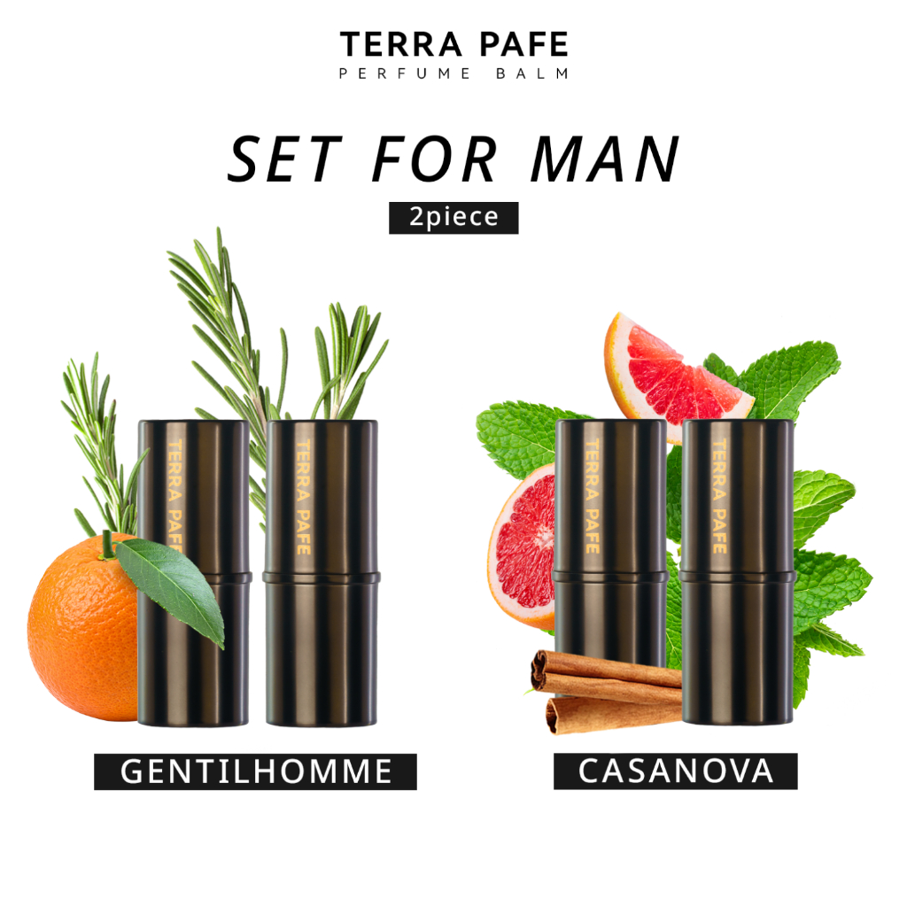 Terra Pafe Scented Solid Balm - Set Man: เลียนแบบน้ําหอมกลิ่นธรรมชาติ กลิ่นไม่ซ้ําใคร ตัวเลือกหลายกลิ่น ปราศจากแอลกอฮอล์ เหมาะสําหรับโอกาสต่างๆ พกพาสะดวก
