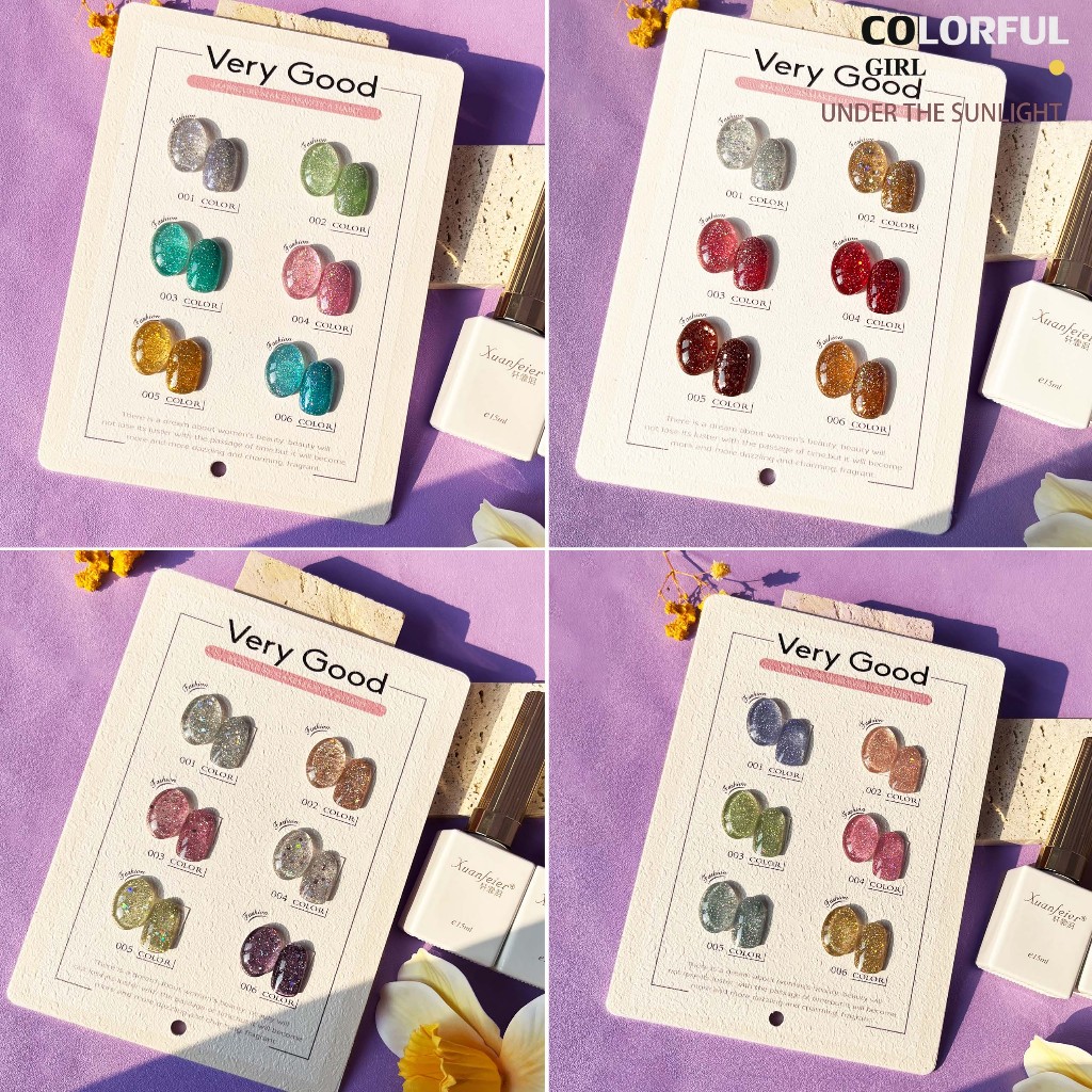 【พร้อมส่ง】XUANFEIER 6สี   สีเจลเปลือกไข่ ยาทาเล็บสีเจล   สี แถม ชาร์ทสี  ยาทาเล็บเจล กึ่งถาวร สีขาว นม โทนสีขาว