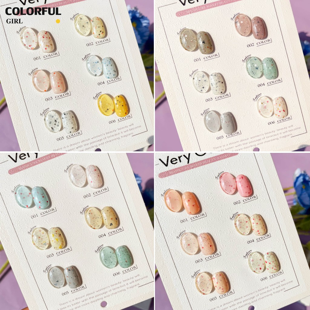 【พร้อมส่ง】XUANFEIER 6สี Flash สีเจลแฟลช6 สี แถมชาร์ทอะคริลิคสำเร็จรูป