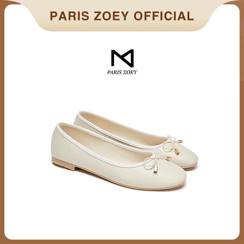 【ผลิตภัณฑ์ใหม่】Paris Zoey รองเท้าสตรีแบนน้ำหนักเบา รองเท้าสตรีสไตล์เรียบง่าย