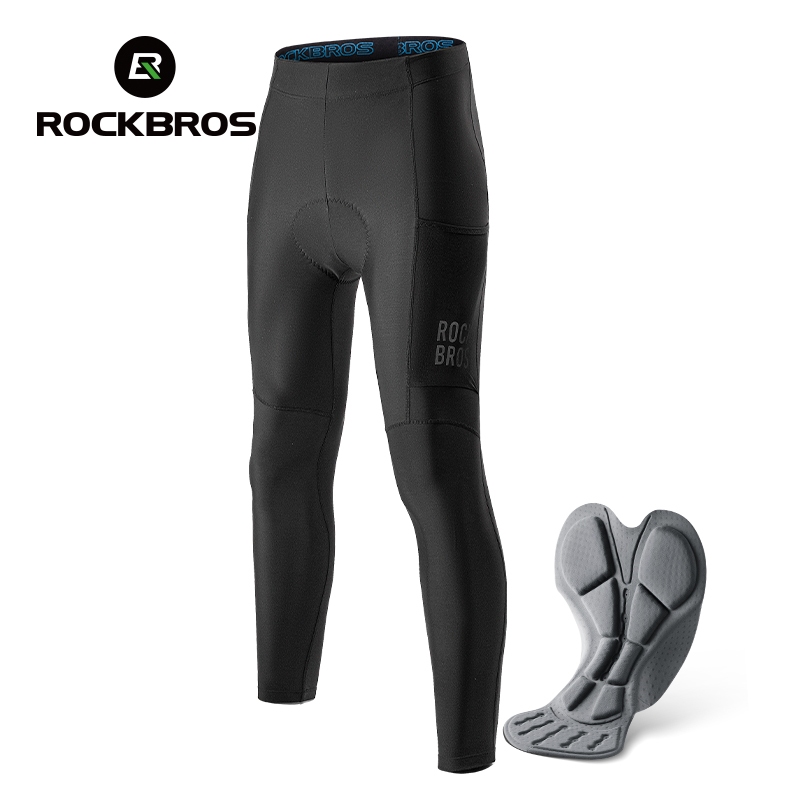 ROCKBROS กางเกงจักรยานขายาวผู้ชาย กันลม บุผ้าฟลีซ อุ่นสบาย น้ำหนักเบา เหมาะสำหรับฤดูใบไม้ร่วง/ฤดูหนาว เสือหมอบ