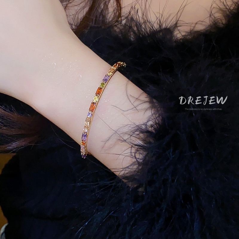 DREJEW เดรเจว โดปามีน สีเพชรสร้อยข้อมือแฟชั่นที่สวยหรูแสงหรูหราเครื่องประดับมือระดับไฮเอนด์ขายส่ง