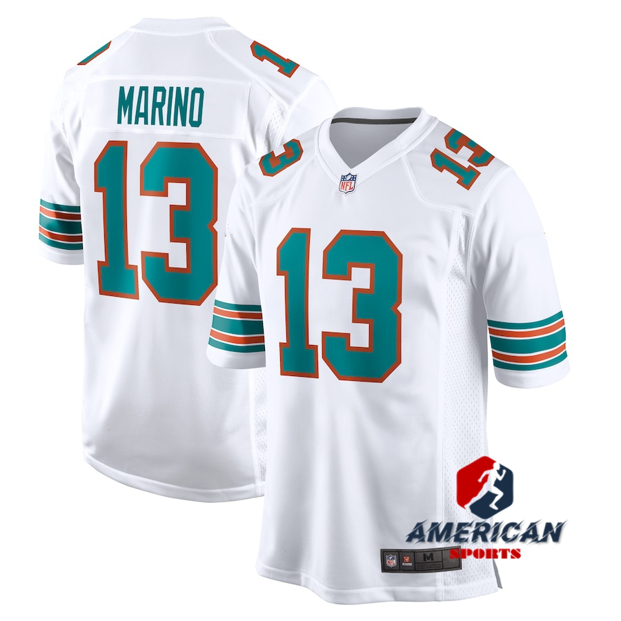 เสื้อทีมMiami Dolphins ลายเฉพาะของMarino สีขาว สำหรับผู้ชาย