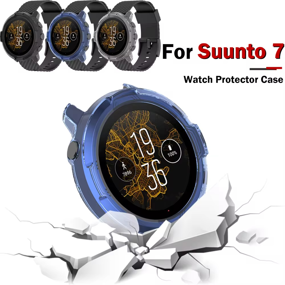 เคสป้องกันสําหรับ Suunto 7 GPS กีฬาคุณภาพสูง soft TPU ฝาครอบ slim สมาร์ทวอท์ชกันชนสําหรับ Suunto7 Smartwatch