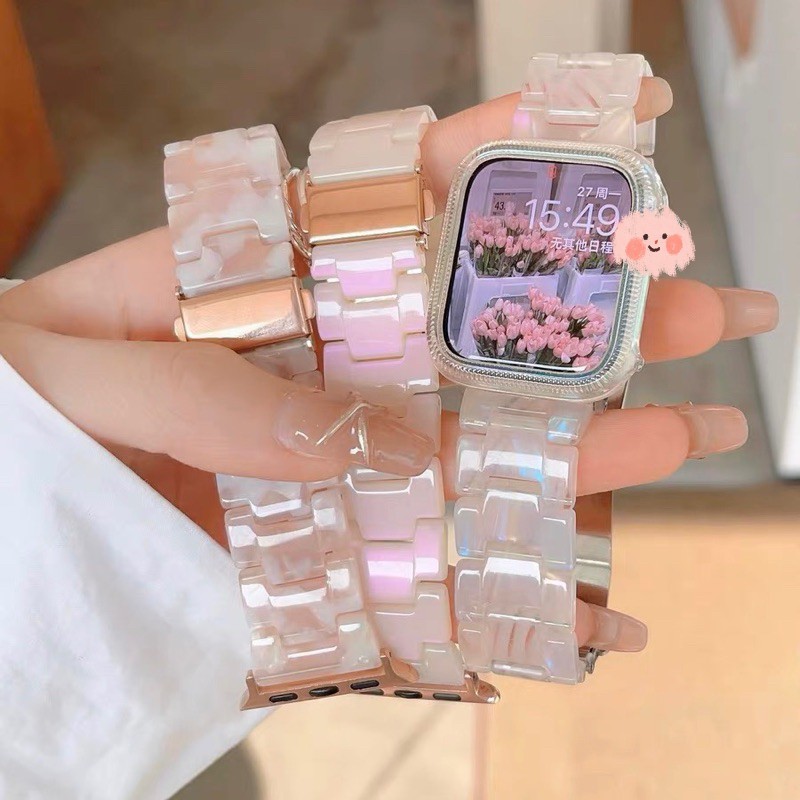 สายนาฬิกาเรซิ่นสําหรับนาฬิกา ชุด พิเศษ2 9 8 7 6 5 กับ 4 3 2 1 สําหรับ ฉัน-นาฬิกาวง 45 มม.44 มม.40 มม.49 มม.41 มม.42 มม.38 มม.โปร่งใสห่วงเหล็กสมาร์ทนาฬิกาสายรัดข้อมืออุป