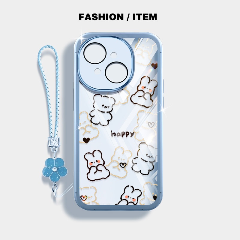 เส้นน่ารักหมีเคสโทรศัพท์สําหรับinfinixสมาร์ท 9 Tecno Spark Go 1 Spark Go 2025 Spark 30C Spark 30 Pro 4G 5G Pop 9 4G 5G Kl5n KL8H KL4 KL7 X6532 ฝาครอบโปร่งใสเชือกดอกไม้