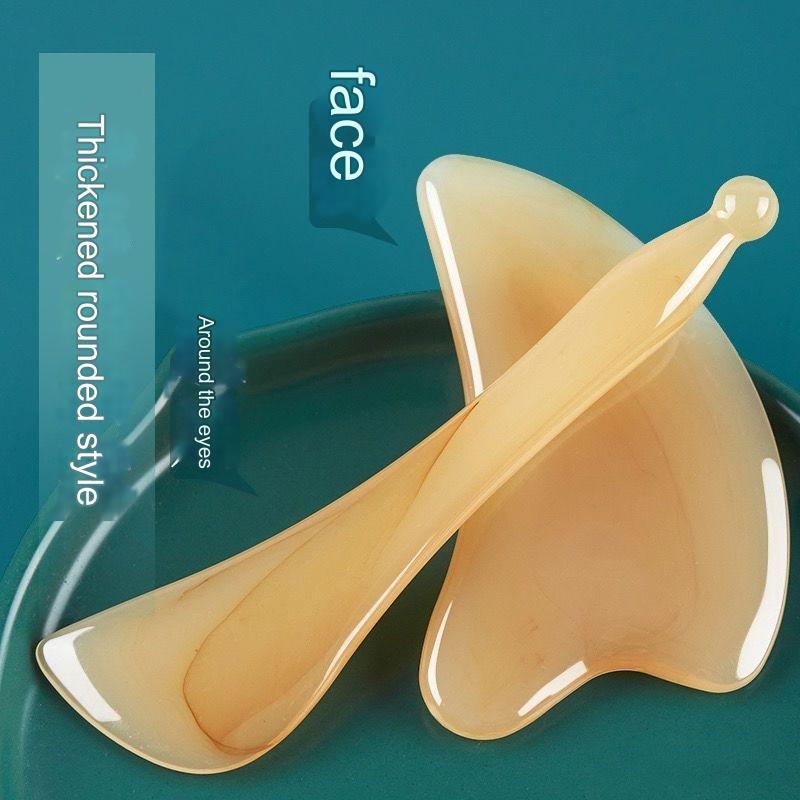 2ชิ้นใบหน้า กัวซา นวดติดใบหน้านวดยกตาหัวนวดสําหรับใบหน้าและร่างกายรักษารูปหัวใจใบหน้าร่างกายนวดหน้าพิเศษเรซิ่นบรรเทาคว