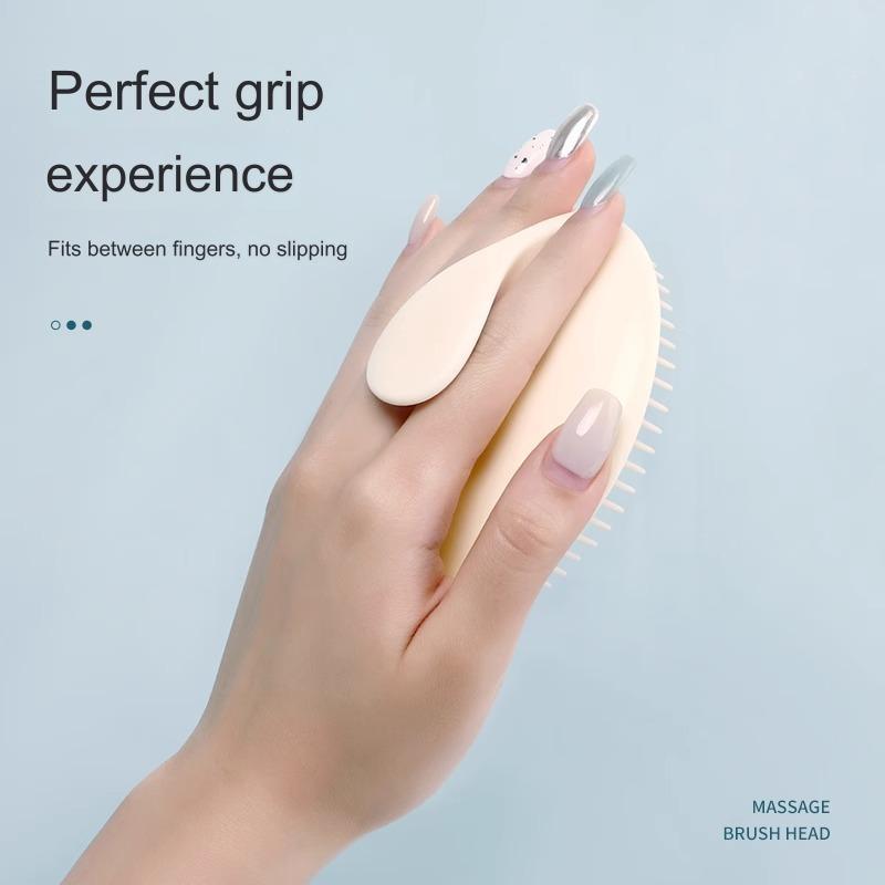 แปรงแชมพูซิลิโคน นวดรังแค แชมพูหนังศีรษะ หวีนวดวิเศษ อุปกรณ์เกาต่อต้านสิว นวดศีรษะ แปรงทําความสะอาดนุ่ม ผลิตภัณฑ์สําหรับผม แปรงกันรั - รูปที่ 3