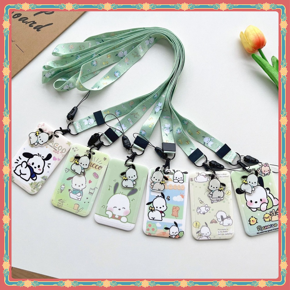 ใหม่ Pochacco Multifunctional Halter ที่ใส่บัตร เชือกยาว ป้ายชื่อ ID สะดวก สําหรับบัตรประชาชน บัตรธนาคาร รถบัส ควบคุมการเข้าถึง นักเรียน ทํางาน