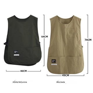 คลังสินค้าพร้อมส่ง 64×46 ซม. ผ้ากันเปื้อนครัวเรือน กันน้ำ กันเปื้อน Unisex
