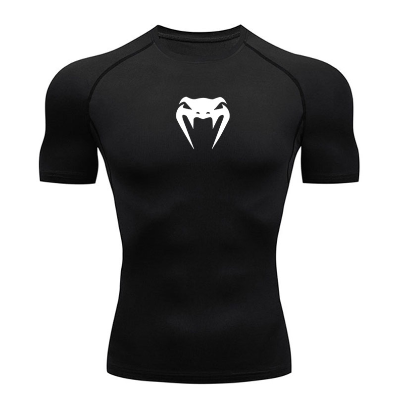 Venom เสื้อยืด UFC ผู้ชาย MMA Top การบีบอัดเสื้อแขนสั้นมวยยิมออกกําลังกายกีฬาสีดําสีขาวสีแดงออกแบบ ราคา ถูกที่สุด ดีลบีเคเค แกลเลอรีภาพที่ 4